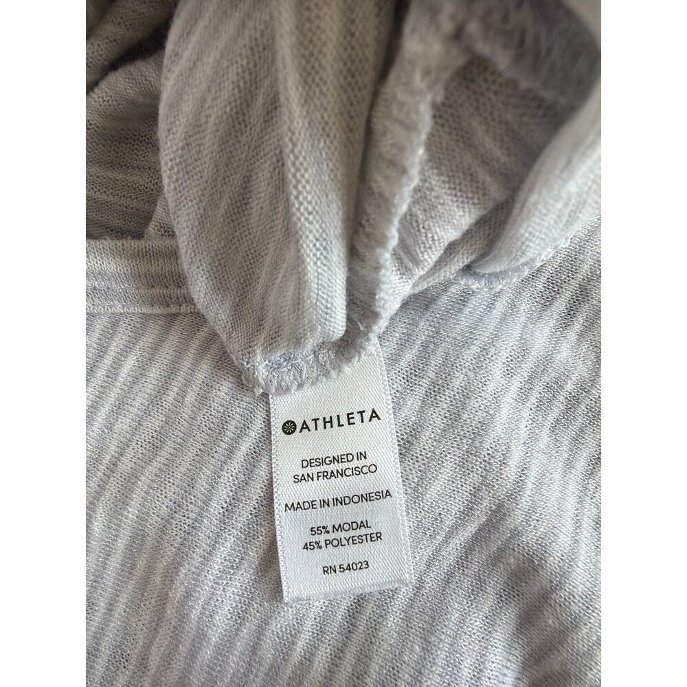 Athleta Gray & White Striped High-Low Sleeveless Tank S - Picture 5 of 6